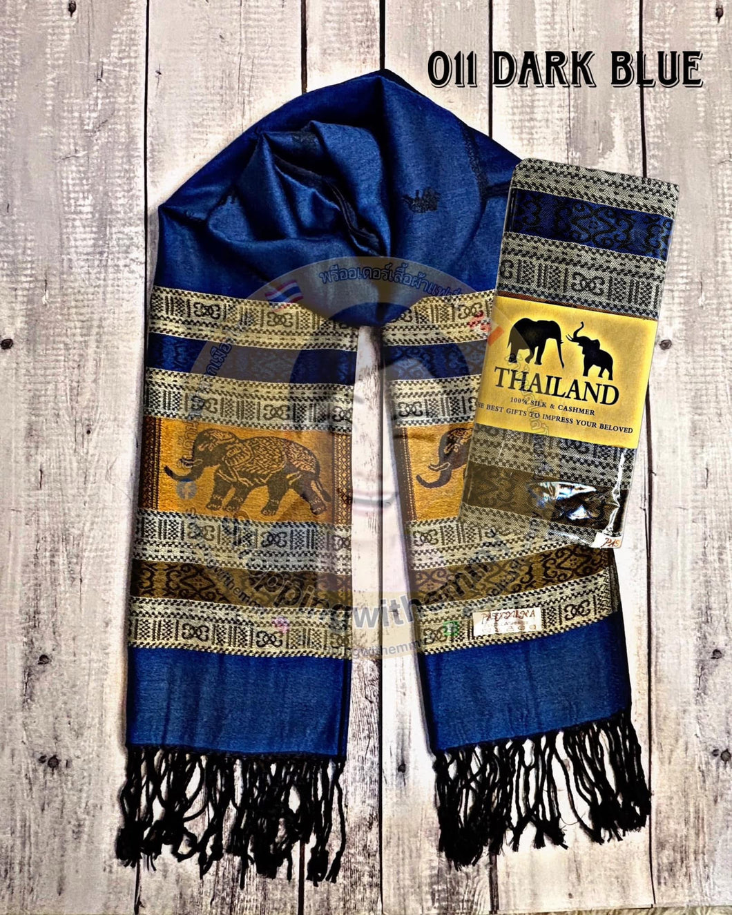 ผ้าพันคอลายช้างไทย สีน้ำเงิน 𝓔𝓵𝓮𝓹𝓱𝓪𝓷𝓽 𝓹𝓪𝓽𝓽𝓮𝓻𝓷 𝓼𝓬𝓪𝓻𝓯 
Size 70x180นิ้ว