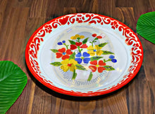 Load image into Gallery viewer, Flower Patterned Zinc Tray / ถาดลายดอก ขนาด 30&quot;
